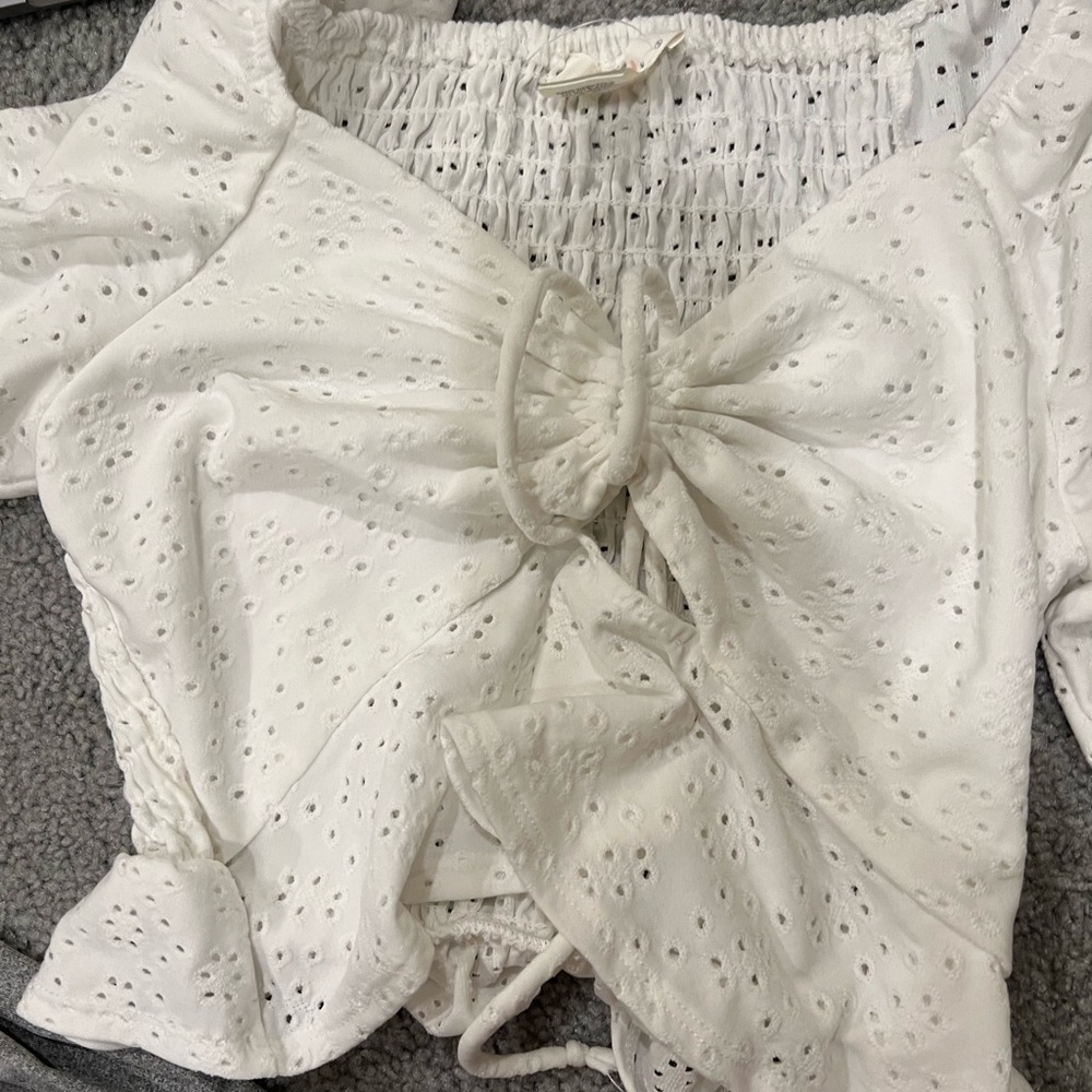 A white cropped long sleeve